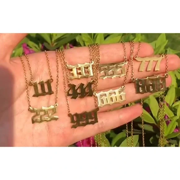 NWT SPIRITUAL YELLOW GOLD PLATED 555 ANGEL NUMBER NECKLACE, GIFT, PRESENT - Picture 7 of 13